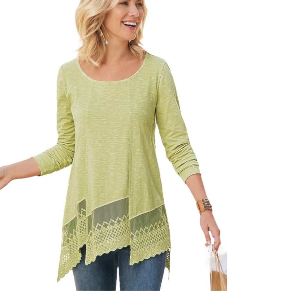 Soft Surroundings Linley Lace Tunic Top Size Medium NWOT